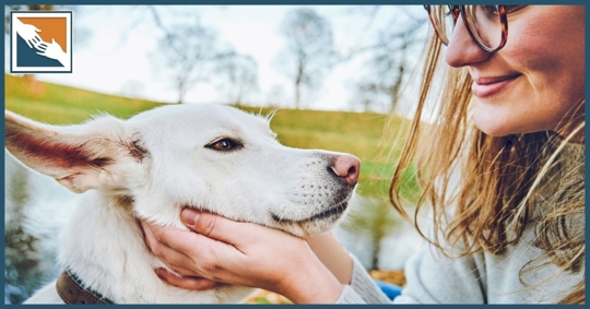 Woman with her pet dog